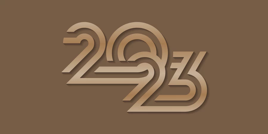 2023新年春节兔年数字字体特效插画背景海报AI矢量设计素材模板【090】